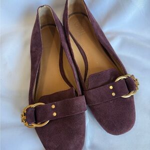 Tory Burch Marsden Malbec ( Rich Plum ) Suede Loafers